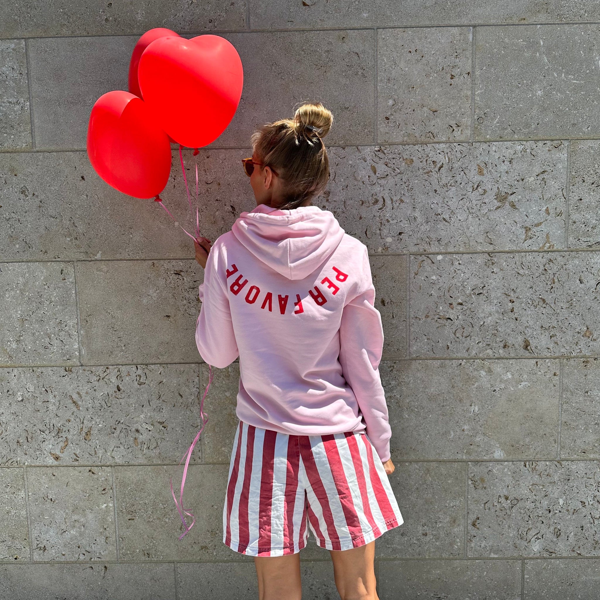 MORE AMORE HOODIE – rosa-rot