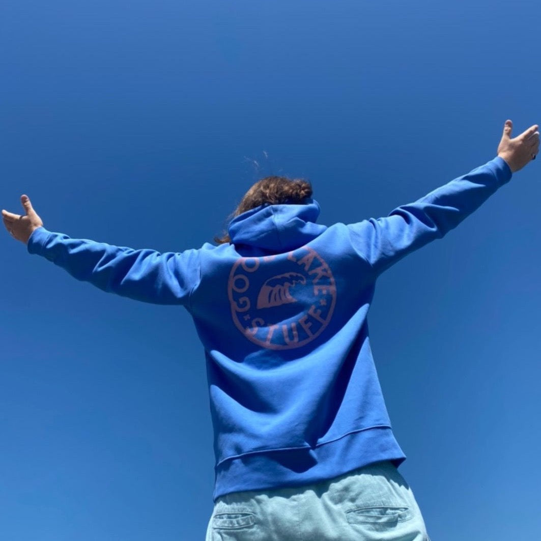 GOOD LAKE STUFF HOODIE – blau-rosa